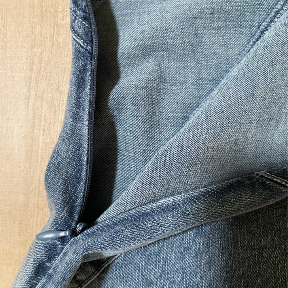 Mustard Seed Denim Tank Dress – Blue, Size L Flared A-Line, Chambray Dress - Picture 9 of 13